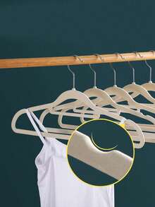 10 piezas/20 piezas Perchas de terciopelo, perchas para ropa antideslizantes, perchas gruesas para pantalones para el hogar, almacenamiento de armario, perchero de ropa - Ver 7