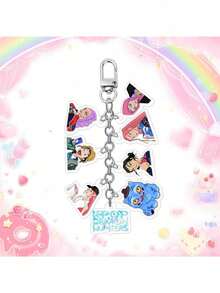 多款经典卡通动漫书包配件手办韩流圣诞节恶魔猎人RumiZoey原创包饰年轻串烧钥匙链包饰日常便携小巧车载挂件精致圣诞礼物情人节复活节派对节日礼物 - 彩色 - 查看 4