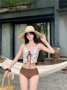 Women Bikini Sets - Coffee Brown - View 10