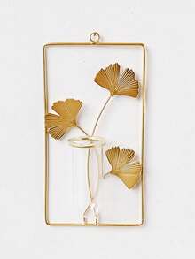 1 buc. Vază hidroponică de flori montată pe perete, decor de perete, decor creativ pentru fundalul TV în camera de zi, decor suspendat pentru salon - aur - Vizualizare 14