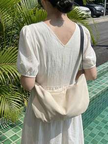 1pc Casual Zipper Closure Crossbody Bag, Large Capacity, Suitable For Teenagers, All Seasons Daily Use - A - View 5