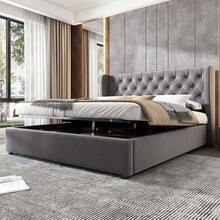 Bed Bases & Foundations - Grey + Velvet-2 - View 3