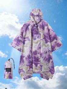 Multifunctional Hooded Rain Poncho For Adults, Lightweight Raincoat With Neckline Buttons, Portable Rain Jacket With Pockets For Outdoor Activities - Women's Raincoat - View 25
