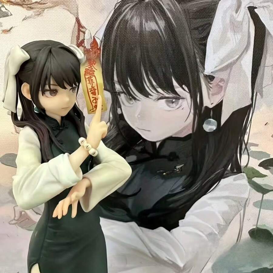 滑稽造型动漫少女手办，优雅旗袍装扮，卡通电影人物收藏品，送给家人和朋友的惊喜礼物 - 彩色 - 查看 1