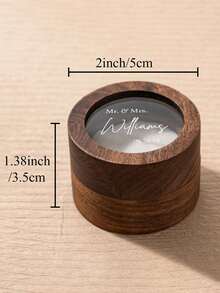 Caja de Anillo Personalizada Diseño de Doble Ranura Para Propuesta de Boda Regalo de Aniversario Estilo Retro Nombres y Fechas Personalizados Estuche de Joyas Estuche de Joyas de Viaje, Regalo Único - Multicolor - Ver 9