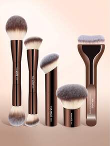 MAANGE 5/23件套化妆刷套装，包含专业旅行化妆刷、化妆海绵和收纳袋。套装包含：散粉刷、腮红刷、遮瑕刷、修容刷、鼻刷、眼影刷、眉刷、眼线刷、高光刷、面部刷、粉底刷、细节刷。居家旅行必备，馈赠亲友的理想之选。 - 棕色 - 查看 5