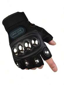 Fingerless Steel Shell Motorcycle Gloves - Cycling, Driving Gloves - Multicolor - View 8
