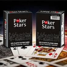 Poker Stars 高品质纸质扑克牌，标准尺寸 9x6.7cm，89g，光滑质感，专业德州扑克及家庭娱乐扑克牌 - 黑色 - 查看 2