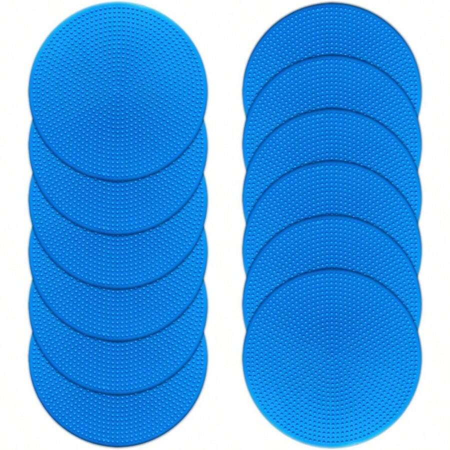 Poly Spot Markers 9 Inch Non - Slip Rubber Agility Markers Flat Field Cones Floor, Soccer, Basketball Training Markers, School Activities, Exercise Drills, Social Distancing - 4 Inch 12Pcs(Blue) - View 1