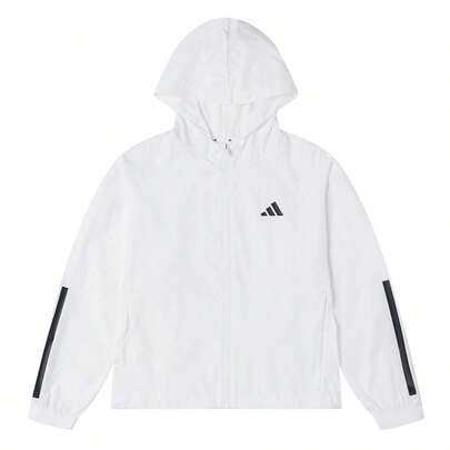 Adidas HYG WINDY 女士编织连帽夹克，休闲舒适运动外套，KC7655