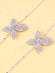 1 chiếc dây chuyền mặt lá đính đá lấp lánh gợi cảm, quà tặng trang sức cho bạn bè. - lá cây - Xem 5