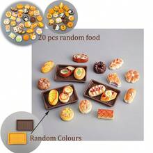 OBOVAY 1 Set Mini Estante para Pan + Comida + Plato + Clip, Estante para Pan Vertical, Estante para Pan de Gabinete, Comida en Miniatura Exquisita, Modelo en Miniatura de Pan, Modelo de Decoración Pequeña de Pan y Postre de Resina, Adecuado para Decoración de Casa de Muñecas, Pequeño Regalo para Pastelería, Estilos de Comida Aleatorios - Multicolor - Ver 15