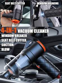 Máy hút bụi mini 6 trong 1, dụng cụ vệ sinh xe hơi cầm tay với chức năng phá kính khẩn cấp và cắt dây an toàn, bộ dụng cụ vệ sinh xe hơi có thể sạc lại dùng cho ô tô, nhà cửa, văn phòng, thú cưng, sạc USB. - 6 trong 1 - Xem 8