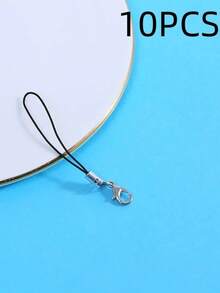 Black Thin Cord Pendant 10/50/100pcs DIY Jewelry Making Materials Silver Lobster Clasp Lanyard Cord Set Suitable For Keychains And Pendants Birthday Gift - Multicolor - View 14