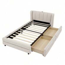 Bed Bases & Foundations - Beige + Chenille + 90cm*200cm - View 11