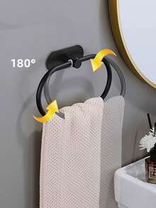 Stainless Steel Towel Ring, Towel Rack, Wall-Mounted Towel Bar, Bathroom Towel Storage, Towel Holder - Gold - View 2