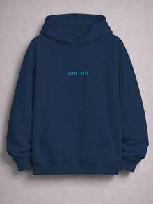 Unisex Oversized Street Style Taurus Zodiac Sweatshirt Ref4720 - Navy Blue - View 5