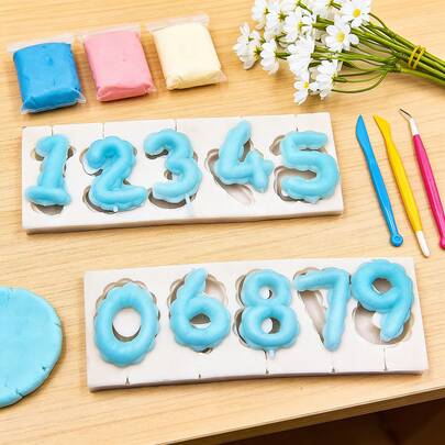 1pc Beige Silicone Mold For Numbers 1-10 Birthday Candles, Suitable For Birthday, Full Moon, Adult Ceremony, Party Candle Decor, Easy Demold And Reusable Silicone Mold For Handmade Atmosphere Candles