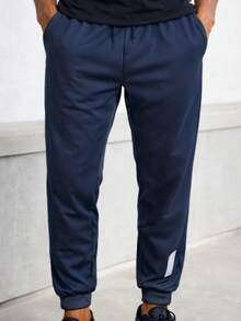 Men's Dry Fit Jogger Pants For Sports And Gym Use With Reflective Detail - Blue - View 5