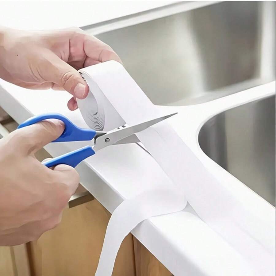 3pcs Of Self-Adhesive Waterproof Kitchen And Bathroom Tape, Super Strong Adhesion, Waterproof, Leak-Proof, And Dustproof. Easy To Cut Without Tools, Long-Lasting Seal, Flexible . Suitable For Sinks, Toilets