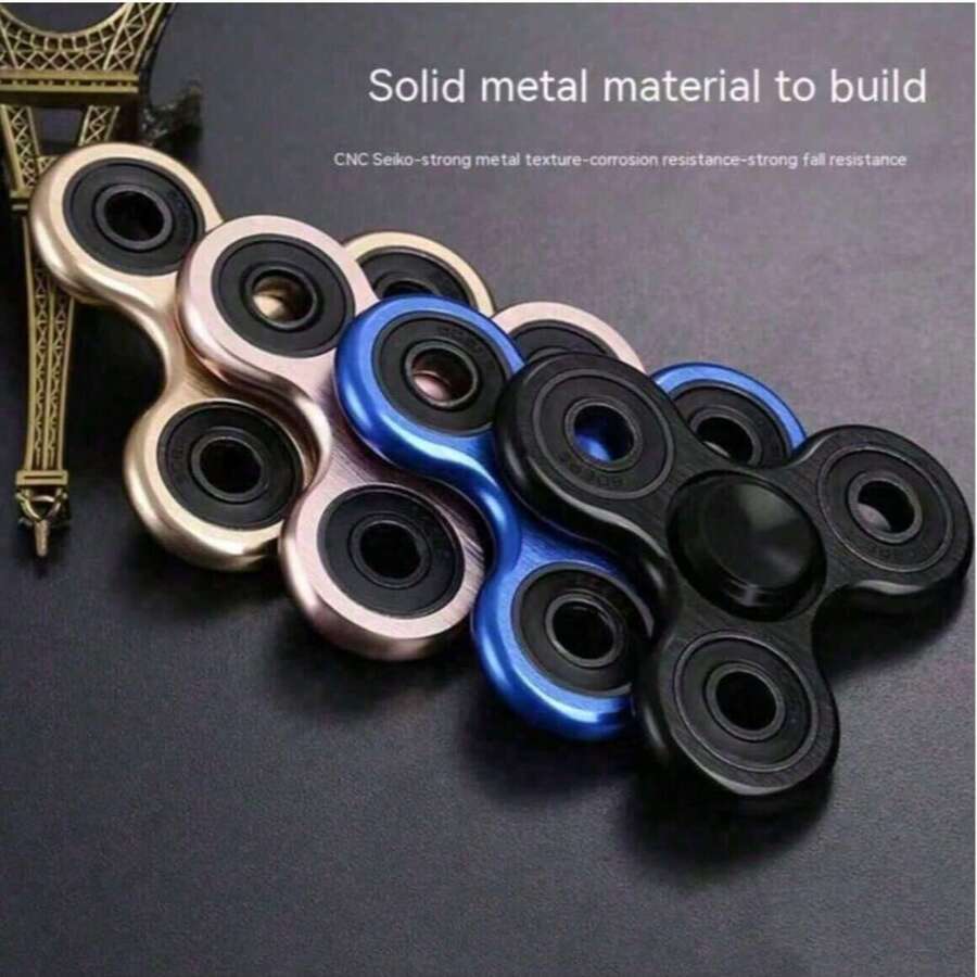 Juguete Spinner de Dedo, Juguete Antiestrés de Anillo Triple, Juguete Aliviador de Ansiedad, Juguete Aliviador de Fatiga de Oficina, Regalo de Cumpleaños, Regalo de Vacaciones, Regalo Perfecto - Multicolor - Ver 1