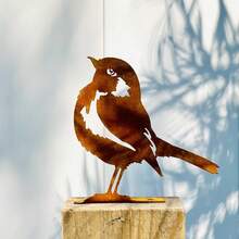 2pcs Vintage Rusty Metal Cast Iron Bird Decor, Suitable For Fence, DIY Wedding Outdoor Decoration, Fit For Outdoor Patio And Garden - Rust - View 11