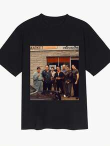 Vintage Movie 90s TV Show Mafia Sopranos. Graphic Tee T-Shirt, Seasonal Casual Men's T-Shirt, Plus Size Women's Round Neck Cotton Short Sleeve T-Shirt, Outdoor Sports, Holiday Gift - màu đen - Xem 1