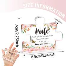 Gift For The Wife - Printed Acrylic Block Jigsaw Puzzle Decoration - The Birthday Gift Meticulously Prepared By The Husband For His Wife - Exquisite Gifts For Wedding Anniversary, Mother's Day, And Wife's Birthday, Creative Suggestions - 1PC - View 3