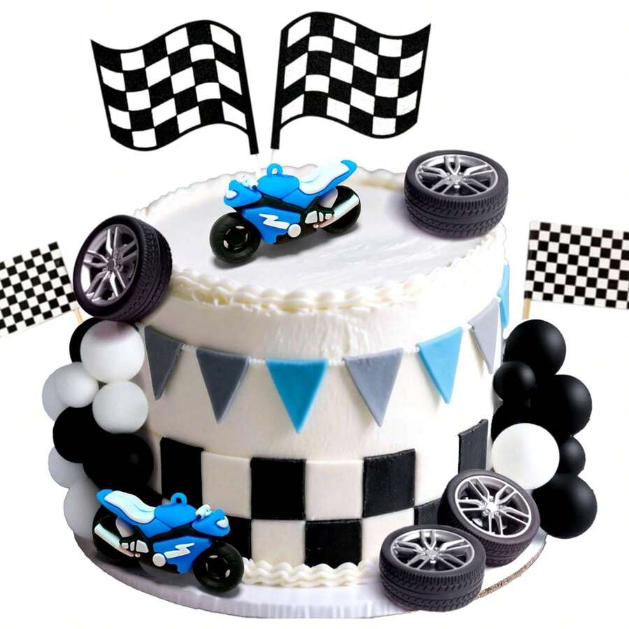 ROARING GOOD TIME RGT Dirt Bike Party Decorations Motorbike Cake Decoration Motorcycle Man Birthday For Dirt Bike Gender Reveal Party Decor - View 1