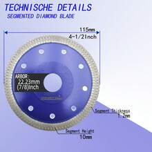 1pc 4.5"/5" Ultra-Thin Diamond Cutting Disc, Unbreakable For Ceramic Cutting, Suitable For Cutting Tiles, Ceramics, Granite, Marble - A - View 3
