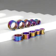 2件装男女通用复古多彩钛金属耳扩耳钉嘻哈朋克风 - 日常/派对/海滩时尚饰品 - round - 查看 4