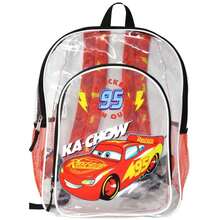 Disney Cars Lightning Mc Queen Transparent Backpack Clear 16" School Bag For Boys - Blue - View 1