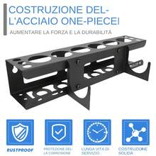 Soporte para tubos de masilla, organizador de pared con recubrimiento en polvo para ahorrar espacio para el garaje y el taller - Negro - Ver 4