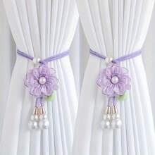 2/4pcs Realistic Rose Curtain Tiebacks, Vintage Romantic Curtain Ropes, Lifelike Flower Curtain Tiebacks, Elegant Design, No Drilling Required Decorative Curtain Hanging Ropes, Suitable For Bedroom, Living Room, Wedding, Anniversary Dinner Decoration, Garden Style - Multicolor - View 13