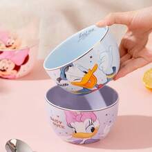 Disney 4.5英寸镀金陶瓷碗，适合盛放米饭、汤、甜点、配菜和冰淇淋，庆典礼品小碗 - 彩色 - 查看 2