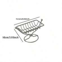 1pc Minimalist Iron Soap Dish, Bathroom Soap Holder Without Drilling, Draining Soap Rack, Square Draining Soap Holder, Multi-Purpose Soap Rack - Multicolor - View 3