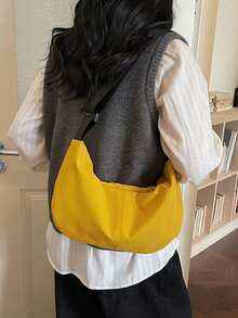 1pc Casual Zipper Closure Crossbody Bag, Large Capacity, Suitable For Teenagers, All Seasons Daily Use - A - View 2