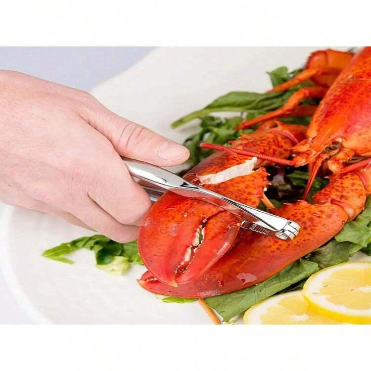 New Seafood Tool Set, Shrimp & Crab Eating Tools, Stainless Steel Crab Needle, Walnut Wood Clip, Zinc Alloy Crab Tongs - View 5