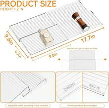 Yieach 4 Pack Adjustable Narrow Spice Rack For Drawer - Expandable From 9" To 17.7" - Acrylic Drawer Seasoning Organizer,Tiered Clear Spice Tray For Spices,Condiment,Nail Polish And Jar Organization - Màu A - Xem 3