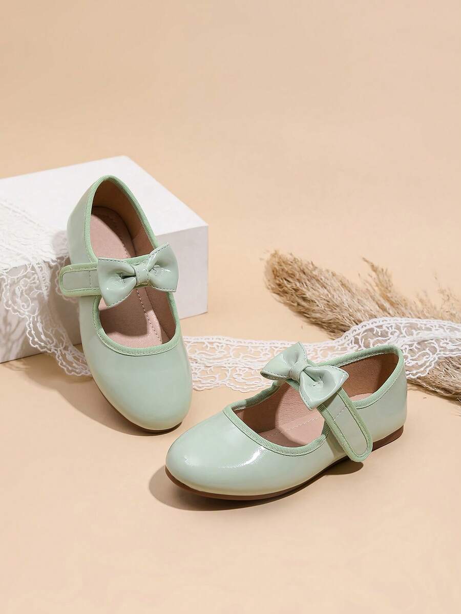 Sepatu dengan Hiasan Pita Cantik, Cocok untuk Musim Gugur/Musim Dingin - Mint Green - View 1