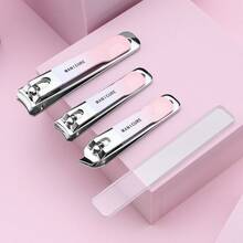 4pcs Ombre Nail Clipper Set, Includes Nail Clippers, Nail File, Cuticle Nipper, Suitable For Home Manicure - A - View 1