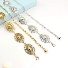 这款时尚独特的金属图案做旧花朵圆形腰链，融合了波西米亚风情，用途广泛，可作腰带、裙链和裤链，适合女士日常佩戴和参加派对。 - 多色 - 查看 5