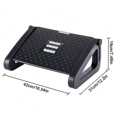 Ergonomic Foot Rest Under Desk Adjustable Height Tilt Angle W/ Massage Roller C