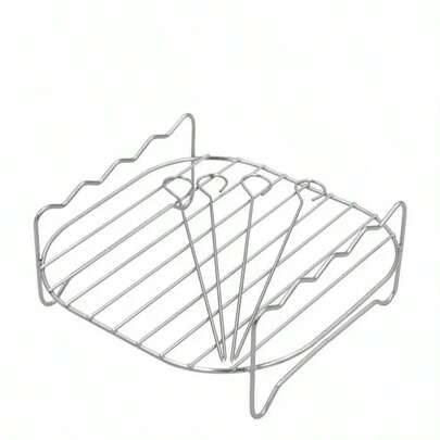 不锈钢烘焙冷却架，双层空气炸锅配件，烤箱饼干架，可放入洗碗机清洗