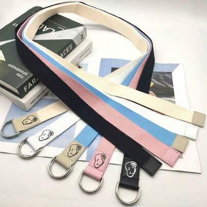  1 pieza Cordón decorativo de Snoopy, versátil y de moda, cinturón vaquero casual, cordón DIY, decoración de bolso, artículo de moda, regalo del Día de San Valentín, regalo de Año Nuevo, estilo aleatorio (estilo estocástico)