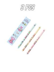 3/6pcs Easter Theme Erasable Ballpoint Pen Set, Rabbit Design Stationery Set, Suitable For School, Office, Back To School Season And Easter Gifts - Erasable Pen - View 11