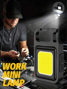 4件/1件 COB 便攜式鑰匙圈燈,輕量手電筒,LED迷你手電筒,閱讀燈,迷你露營燈,鑰匙圈手電筒,可調角度便攜式迷你工作燈,手持燈,4種模式,USB充電裝置,折疊支架與磁吸底座設計,360°亮度 - 多色 - 查看 2