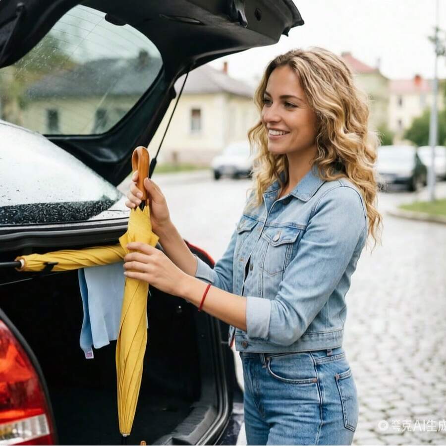 Multifunctional Trunk Umbrella Holder, Car Organizer Hook For Towel, Fishing Rod - A - View 1