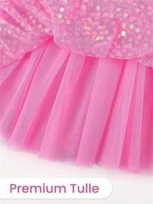 Girls Sparkle Sequin Skirt, New Fashion Children's Clothing, Stylish Dance Short Tulle Skirt - Hot Pink - View 5