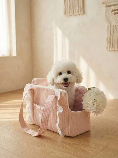 PETSIN Pet Carrier Bag With Shoulder Strap, Multi-Color Fabric Suitable For Small Dogs & Cats, Fashion Portable Pet Carrier Cat Carrier Cat Backpack Bike Trailer